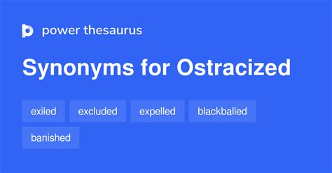 ostracized thesaurus|616 Ostracize synonyms .